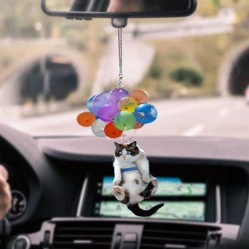 2021 Mačka auto visí ozdoby pack 1/2 Lietajúci Mačka Prívesok Na Auto Batoh Ozdoby Tvorivé Keychain Závesné Dekorácie