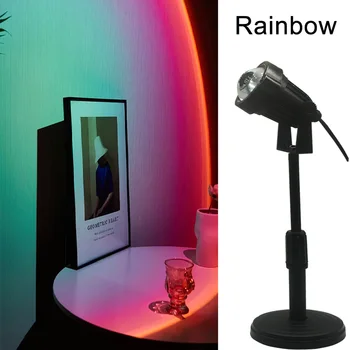 Vysoko Nohu Dizajn Iny Atmosféru Nočné Svetlo USB Rainbow západ Slnka Projektor Domov Spálňa Domov Pozadí Stenu, Dekorácie, Lampy