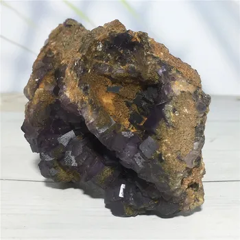 Prírodné Fluorite Geode Kremenné Kryštály Vzor Bytového Zariadenia, Dekorácie Feng Shui Uzdravenie Surové Fialová Druzy Drahé Kamene