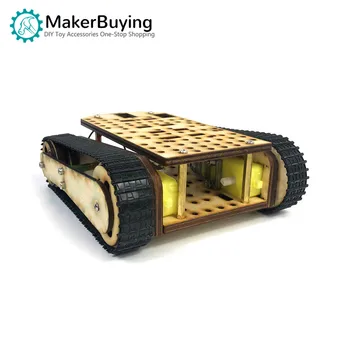 Drevené sledované nádrž šasi Sledovania prekážkou vyhýbanie smart auto Wali Maker vzdelávania hands-na DIY kit