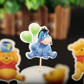 24pcs Disney Winnie the Pooh Cupcake Mulčovače Výber Deti Narodeninovej Party Svadobné Dekorácie tortu Dodávky Baby Sprcha Dekorácie