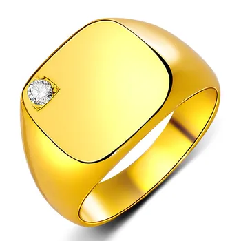 2019 Módne Jednoduchý Štýl Čierny Štvorec Krúžok Klasický Svadobný Prsteň Zásnubný Šperky z Nerezovej Ocele Geometrické Prstene pre Ženy