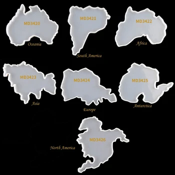 Siedmich Kontinentov Mapu Dráha Živice Formy DIY Silikónová miska na Ovocie Pohár Geode Achát Tanier Epoxidové Živice Formy Umenia, Remesiel