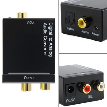 Digitálneho na Analógový Audio Prevodník Optického Vlákna Toslink Koaxiálny Signál na RCA R/L Audio Dekodér Zosilňovač