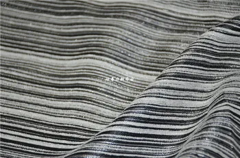 Zadarmo loď viskóza hrnú textílie 3D štýl prúžok textílie blackand biela cena za 1 meter 59 cm