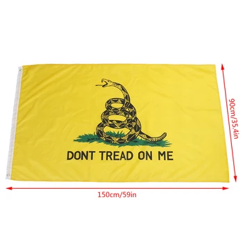 Johnin Hrkálka Had Gadsden Vlajka Dont Behúňa Na Mňa Tea Party 90x150cm Dekorácie, Závesné Polyester Tlačené