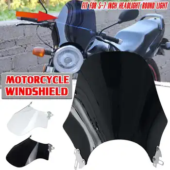 3 mm Motocykel Čelné sklo čelné Sklo pre 5-7inch Svetlomety Univerzálny Moto veterný štítok pre Honda, Yamaha, Kawasaki Suzuki