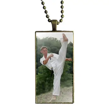 EJ Glazúra Pre Mužov, Ženy Módny Náhrdelník s Dlhým Reťazcom S Obdĺžnik Náhrdelník Šperky Oyama Kyokushin Karate
