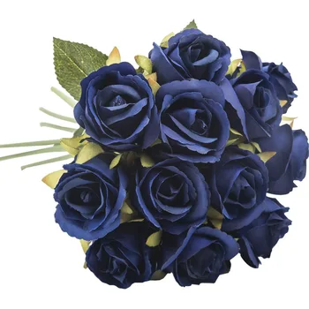 12 Hláv/banda Rose Svadobné Kytice Umelé Kvetinové Dekorácie, Svadobné, Kvetinové Dekorácie Hodváb Ruže Kvet Módne Darčeky 25 cm