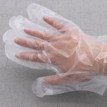 100ks domácnosti disposible rukavice plastové transparentné olej - dôkaz nepremokavá tenká kuchyňa chránia potraviny rukavice cleaning tool