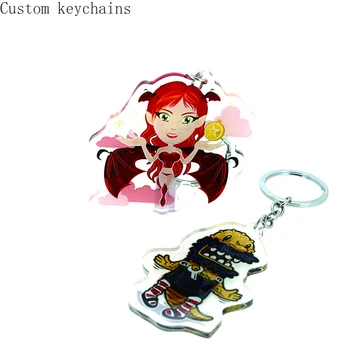 10pcs Vlastné Kúzlo, priehľadný Akrylový Potlačené Transparentné Hologram Keychain,aby Vaše Vlastné Akryl Keychain s Anime