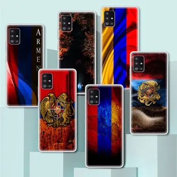 Priesvitné Puzdro Pre Samsung Galaxy A51 A71 A21s M51 M30s A41 Kryt Telefónu A31 A11 M31 A12 A02s Mäkké Capa Arménsko Arméni Vlajka