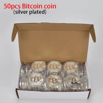 FLC Hot 50pcs/Veľa Bitcoin mince BTC Bit Kovové Mince Suvenír Pre Album mince Non-cryptocurrency Nákupný košík mince