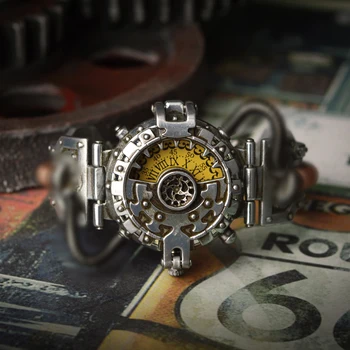 Steampunk Hodinky Chronograf Relojes Hombre Quartz Hodinky Automatické Hodinky Cuarzo Pôvodné Reloj De Pulsera De Movimientos