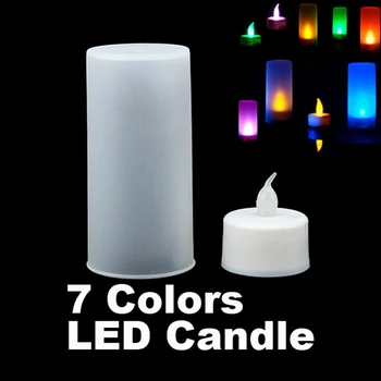 LED Elektronické Zmena Farby Blikanie sviečkach Home Party Dekor HFD889