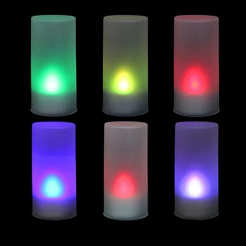 LED Elektronické Zmena Farby Blikanie sviečkach Home Party Dekor HFD889