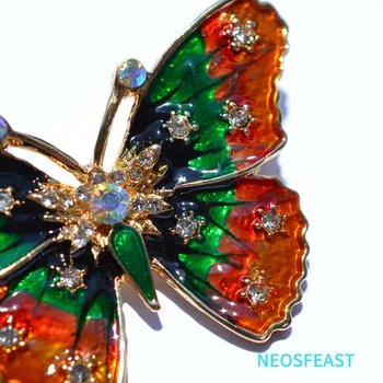 Jemná Motýľ Drahokamu Brošňa pre Ženy Elegantné Crystal Pin Smalt Brošňa Dámy Party Šaty, Dekorácie Klasické Šperky