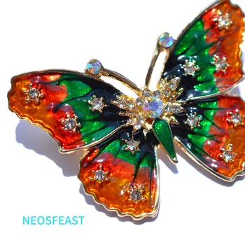 Jemná Motýľ Drahokamu Brošňa pre Ženy Elegantné Crystal Pin Smalt Brošňa Dámy Party Šaty, Dekorácie Klasické Šperky