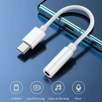 Typ C 3.5 Jack Slúchadlá USB C do 3.5 mm AUX Slúchadlá Audio Adaptér kábel Pre Samsung Huawei V30 mate 20 P30 pro Xiao Mi 10 9