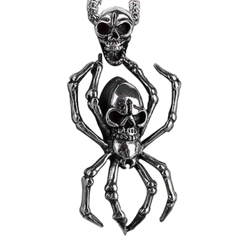 2020 Nové Módne Nehrdzavejúcej Ocele Starožitné Zlo Spider Náhrdelník Gotický Osobnosti Strany, Šperky Spider Lebky Prívesok Náhrdelník Muž