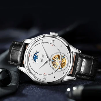 NESUN 9037 Automatické Mechanické Hodinky Luxusné Módne Športové Náramkové hodinky Tourbillon Mužov Nepremokavé Duté Von na Skladovanie Energie Hodiny