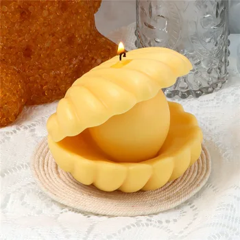 Pearl Shell Tvarované Silikónové Sviečka Formy 3D Aromaterapia Seashell Mydlo Tortu DIY Ručne vyrábané Umelecké Remeslo Dekorácie Uskutočňovanie Dodávok