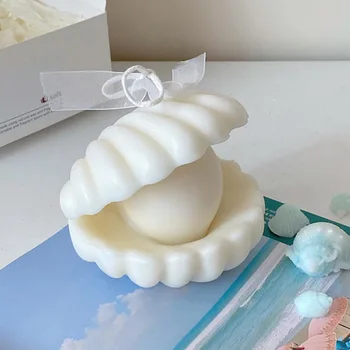 Pearl Shell Tvarované Silikónové Sviečka Formy 3D Aromaterapia Seashell Mydlo Tortu DIY Ručne vyrábané Umelecké Remeslo Dekorácie Uskutočňovanie Dodávok