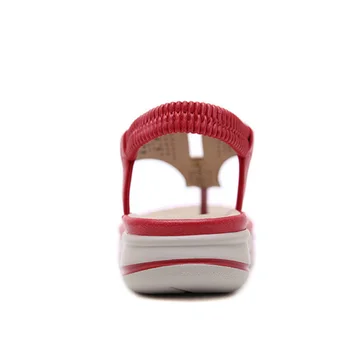 GKTINOO 2021 Lete Platformu Flip Flops Ženy Farbou Plážové Sandále Mäkké Kožené Pohodlné Nízke Podpätky Bytov Topánky Kovov