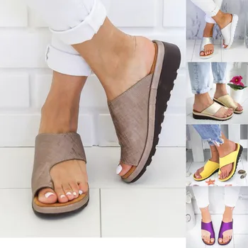 Dámske Sandále 2020 Nové Ženské Topánky Pohodlné Platformu Ploché Jediným Ortopedické Bunion Corrector Plus Veľkosť 35-43 Ležérne Topánky Žena
