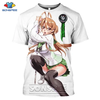 SONSPEE 3D Tlač Anime STREDOŠKOLSKÁ MŔTVYCH T-shirt Lete Sexy Grile Tričko Harajuku Streetwear Muži Ženy Krátke SleeveTops Čaj
