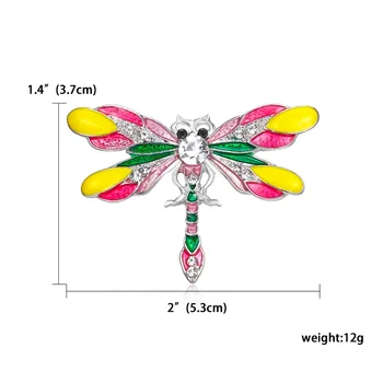 Móda Ručné Duté Motýľ Dragonfly Zvierat Brošne Drahokamu Farebné Brošňa Kolíky Pre Ženy Denne Strany Šperky, Darčeky