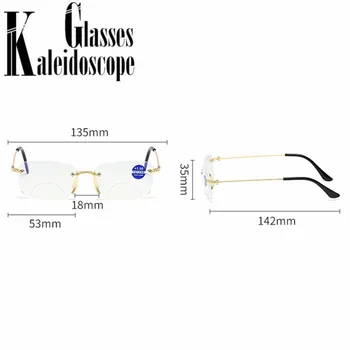 Frameless Okuliare na Čítanie Ženy Muži Anti Modrá ligth Multifokálne Presbyopic Glassees Ďalekozrakosť Okuliare Diopter +1.5 2.0 2.5 3.0