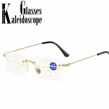 Frameless Okuliare na Čítanie Ženy Muži Anti Modrá ligth Multifokálne Presbyopic Glassees Ďalekozrakosť Okuliare Diopter +1.5 2.0 2.5 3.0