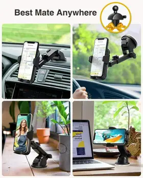 Telefón Držiak O 360° Nastaviteľný Montáž čelného skla Stojan Pre IPhone, Samsung Mobile Mobilný Telefón, GPS Auto Držiak