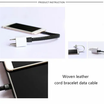 Prenosné Kožené Mini Micro typ c Náramok Nabíjačka, Dátový Nabíjací Kábel usb Sync Kábel na iPhone 7 7s Android Typ-C Telefónny Kábel