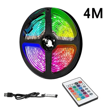 3/5M Multi-farebné Svetlo LED Pásy Plug 5050 Flexibilné Pásky Dióda 12V Ovládanie RGB podsvietenie Led Pás Svetla Pre Spálne