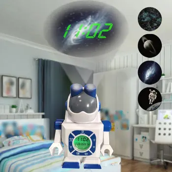 Nové LED Kreatívny Priestor Robota Projekčný Budík Legrační Karikatúra Hodiny Študent Budík Darčeky pre Študentov Domáce Dekorácie