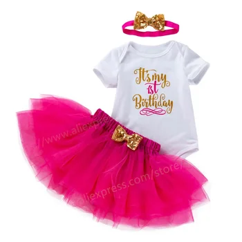 Prvý 1. Narodeniny Party Šaty Tutu Tortu Šaty Dieťa Šaty Dievčatá 1 Rok Krst Princezná Šaty Baby Party šaty