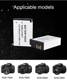 LPE17 LP E17 LP-E17 Batérie + LCD USB Nabíjačka Pre Canon EOS 200D M3 M6 750D 760D T6i T6s 800D 8000D Kiss X8i Kamery