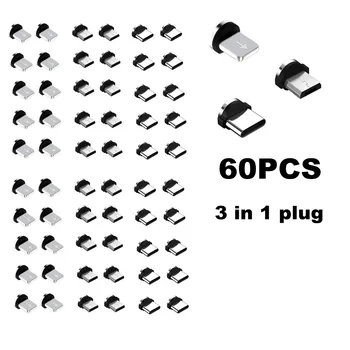 Lovebay 60 Ks Magnetické Tipy Pre iPhone, Samsung Mobilný Telefón, Náhradné Diely, 3 V 1 Konektor Micro Converter Kábel, Adaptér Typ C