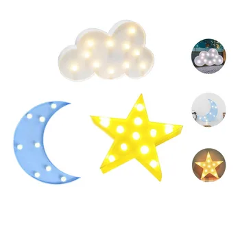 Krásne Cloud Hviezdy, Mesiac 3D LED Svetlo Nočné Svetlo Deti Darček Hračka Pre malé Deti, Spálňa Tolilet Lampa Dekorácie, Interiérové Osvetlenie
