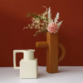 Kreatívne Nordic Keramické Umenie Sušené Kvety Rastlín Usporiadanie Váza Výzdoba Domov Zariadených Ozdoby Domova