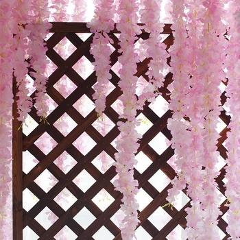 Umelé Kvety Vistérie Ratan String Viniča Pre Domáce Svadobné Záhradné Dekorácie, Závesné Garland Stenu Náhodne Jeden Kvet Viniča