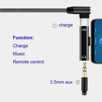 Typ C pre Slúchadlá, Adaptér Typ C Do 3.5 mm Aux Audio Predlžovací Kábel Slúchadlo Externý Mikrofón Audio Jack pre Xiao 6 Huawei