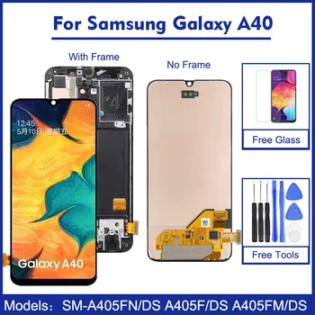 A405 Super Amoled a TFT incell Pre Samsung Galaxy A40 2019 SM A405FN A405F DS LCD Displej Dotykový Displej Digitalizátorom. Montáž