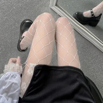 Sexy Ženy, Vysoký pás sieťované pančuchy klub pančuchové nohavice pánty pletenie čistý pantyhose oka bielizeň Anime Lolita Cosplay Kostýmy 2021