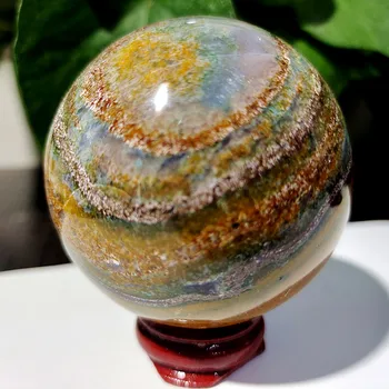 Dekoratívne loptu prírodného kameňa tichom jaspis crystal ball domáce dekorácie feng shui energie uzdravenie loptu