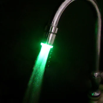 3-Farba Svetla do Zmena Snímač Teploty LED Svetlo Vody, Batérie, Kúpeľňa Ťuknite na položku Adaptér Vody Sprcha Hlavu Kuchynské Doplnky