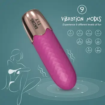 Silikónové Bullet Vibrátor s 9 Vibračných Režimov Rúž, Masturbácia, G Mieste Klitoris Stimulácia Nabíjateľná Sexuálne Hračky pre Ženy