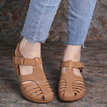 Žena Lete Vintage Klin Sandále Pracky Bežné Šitie Ženy, Ženské Topánky Dámske Platformy Retro Sandalias Plus Veľkosť